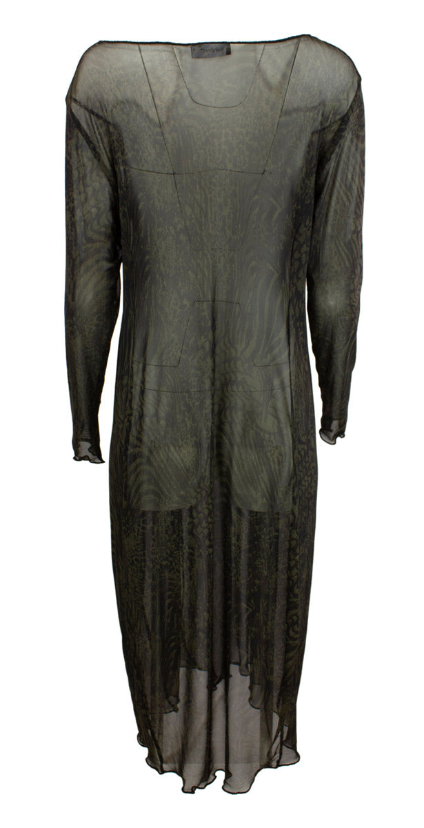 B12527 Dress long mesh trykk (med underkjole 599 print)