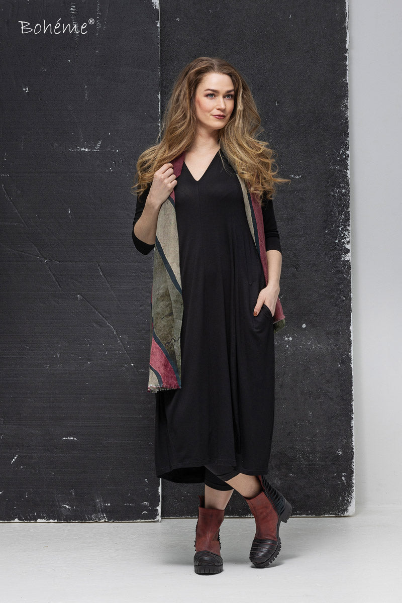 B12537 Kjole lang jersey