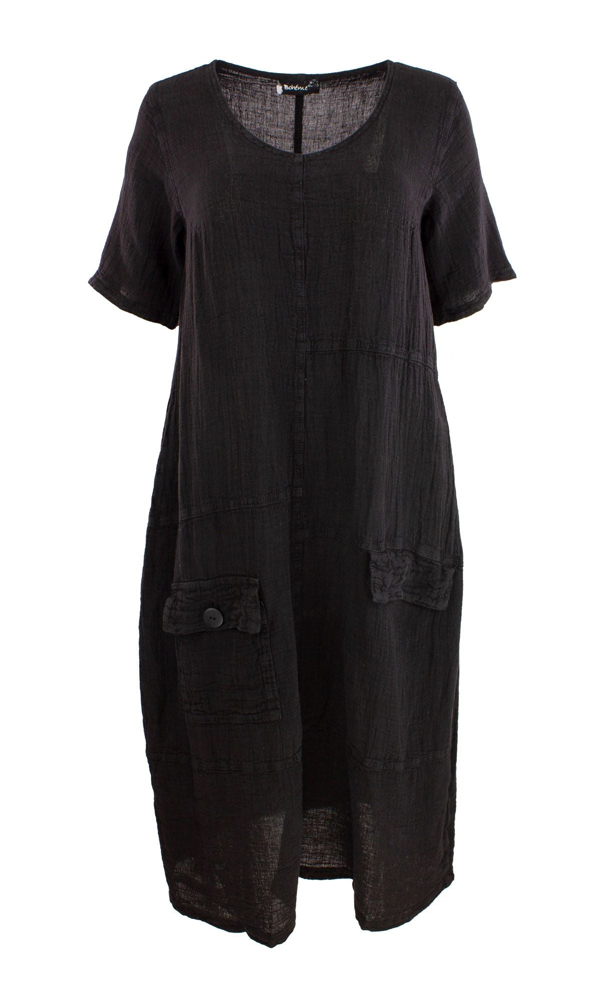 B12571 Kjole V-hals lin