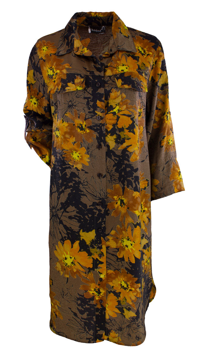 Skjortekjole blomsterprint
