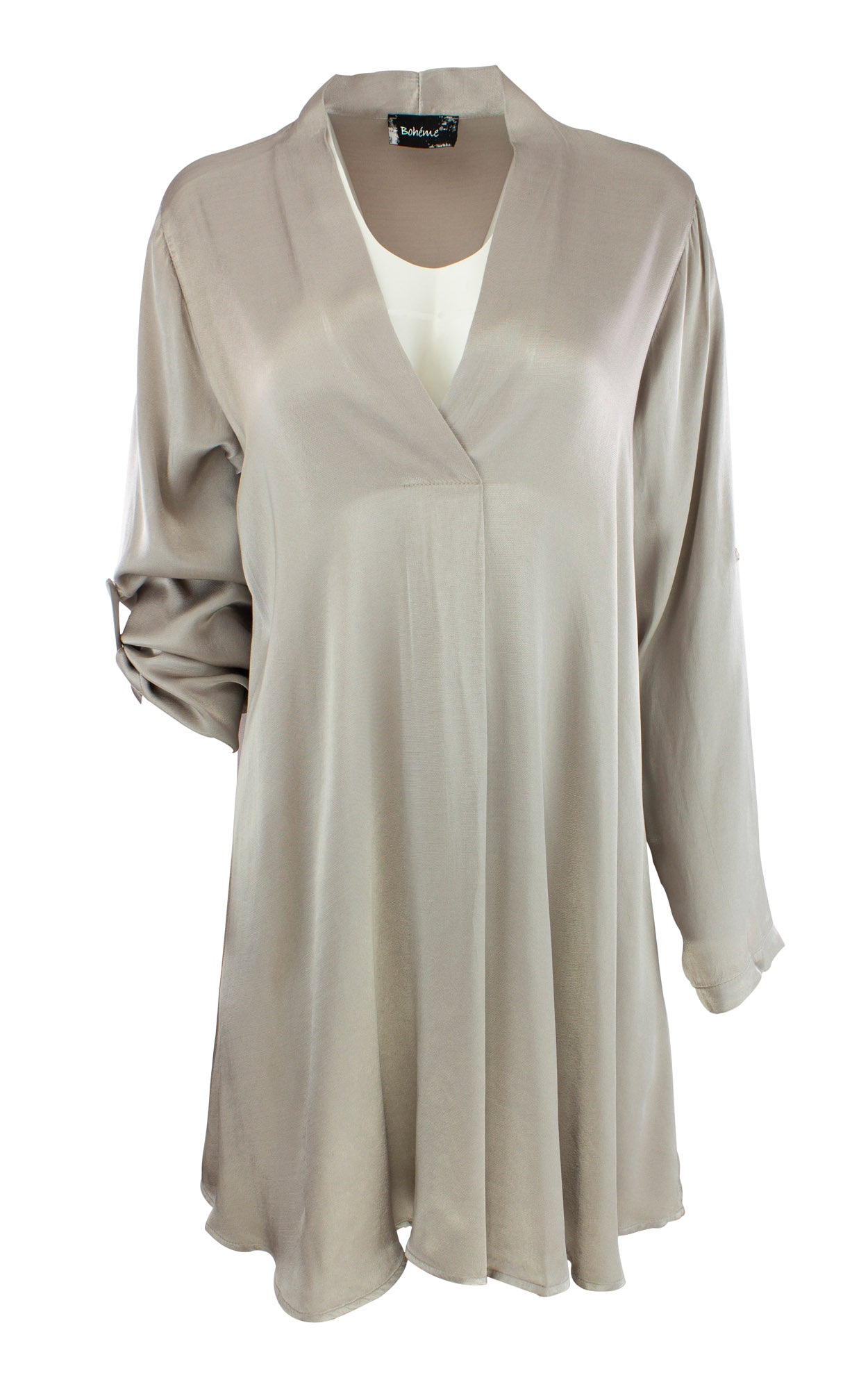 Tunic v-neck satin shiny - B11957