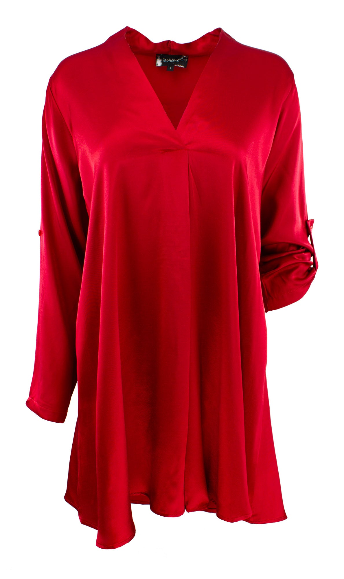 Tunic v-neck satin shiny - B11957