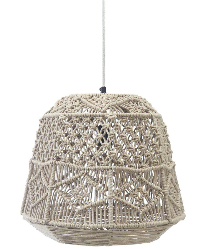 Makramé taklampe - farge lin