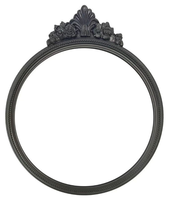 Speil - rundt antikk svart