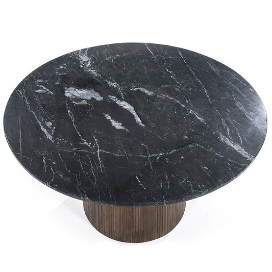 Spisebord med sort/hvit marmortopp